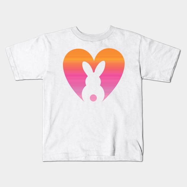 Heart Bunny Kids T-Shirt by little osaka shop